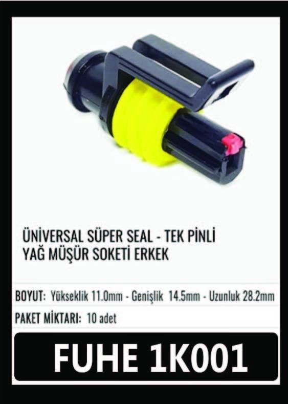 1K001 ÜNİVERSAL TEK PİNLİ YAĞ MÜŞÜR SOKETİ ERKEK