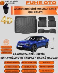 CİTROEN C4 2020 VE SONRASI 4D BAGAJ HAVUZU+4D HAVUZLU PASPAS SETİ(ELEKTRİKLİ)   ÜSTÜN KORUMA - TAM UYUMLU