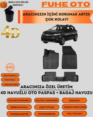 DACİA SANDERO 2020 SONRASI BAGAJ HAVUZU+4D ARACA ÖZEL PASPAS TAKIMI LUXURY SERİSİ   ÜSTÜN KORUMA - TAM UYUMLU