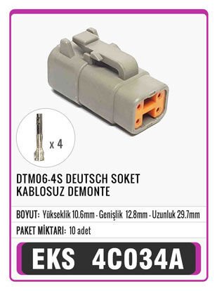 DTM06-4S DEUTSCH SOKET  DEMONTE Connector