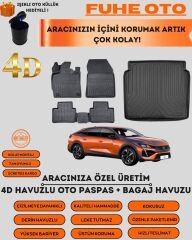 PEUGEOT 408 2023 SONRASI 4D BAGAJ HAVUZU+4D ARACA ÖZEL PASPAS TAKIMI   ÜSTÜN KORUMA - TAM UYUMLU
