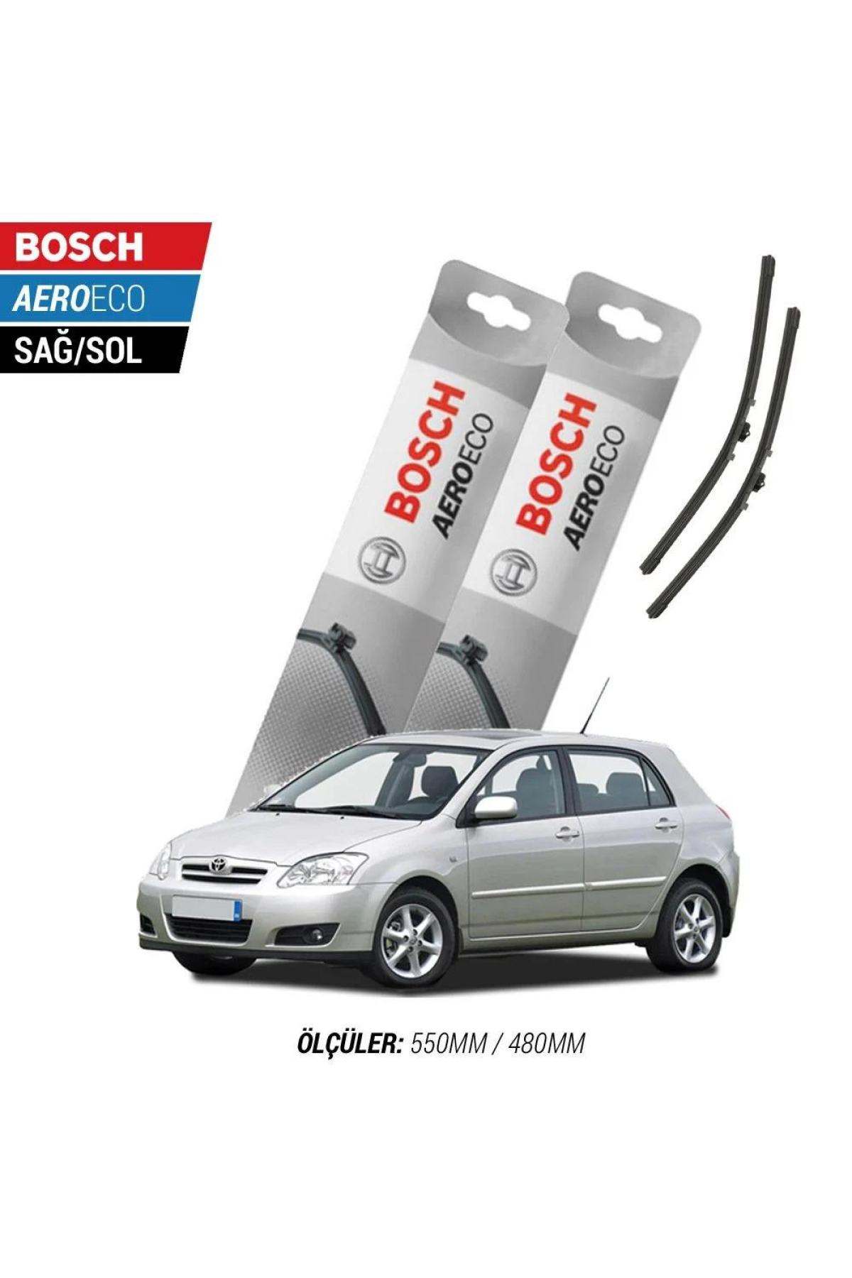 Toyota Corolla HB 2003 Model Bosch Aeroeco Muz Silecek Takımı