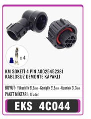 KM SOKETİ 4 PİN A0025452381 KABLOSUZ DEMONTE KAPAKLI  AMP 1-967325-1 Connector