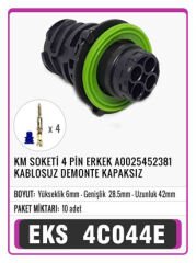 KM SOKETİ 4 PİN ERKEK A0025452381 KABLOSUZ DEMONTE KAPAKSIZ Connector