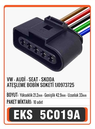 VW - AUDİ - SEAT - SKODA ATEŞLEME BOBİN SOKETİ     1J0973725 Connector