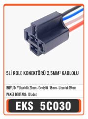 5Lİ ROLE KONEKTÖRÜ 2,5mm2 KABLOLU - 4 KABLOLU Connector