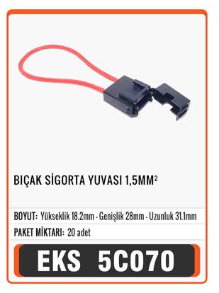BIÇAK SİGORTA YUVASI 1,5mm2 STANDART 30cm Connector