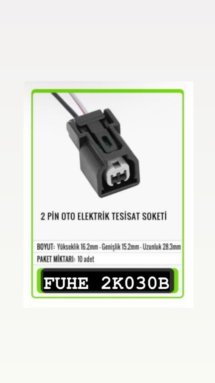 2K030B 2 PİN OTO ELEKTRİK TESİSAT SOKETİ