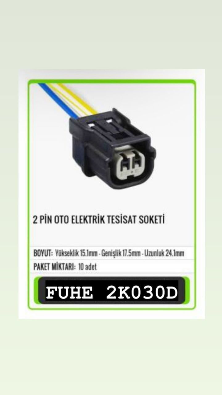 2K030D 2 PİN OTO ELEKTRİK TESİSAT SOKETİ