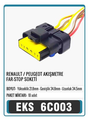 RENAULT/PEUGEOT AKIŞMETRE FAR-STOP SOKETİ Connector