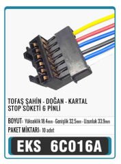 TOFAŞ ŞAHİN-DOĞAN-KARTAL STOP SOKETİ 6 PİNLİ (ESKİ KOD EKS 6C050) Connector