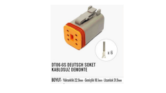 DTM16-6S DEUTSCH SOKET KABLOSUZ DEMONTE İŞ MAKİNESİ Connector