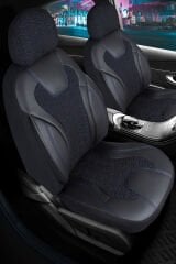 HAFİF TİCARİ ARAÇ SİENA OTO KILIFI SİYAH. MAVİ NAKIŞ