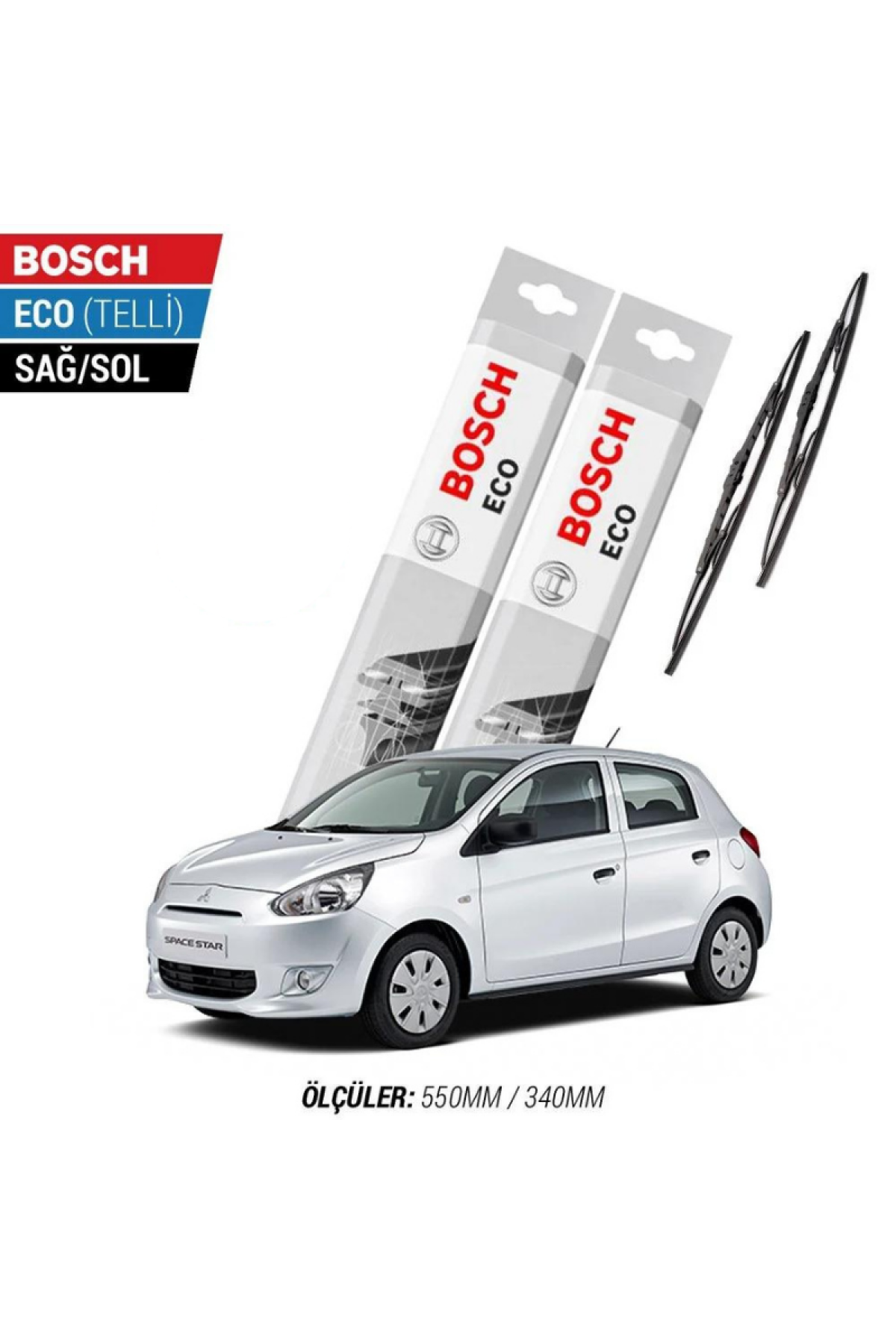 Mitsubishi Space Star 2013 Model Silecek Takımı Bosch Eco (Telli)