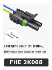 2 PİN DELPHI SOKET - DİŞİ TERMİNAL