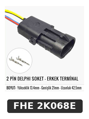 2 PİN DELPHI SOKET - ERKEK TERMİNAL