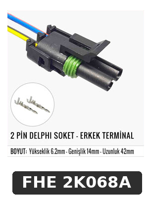 2 PİN DELPHI SOKET - ERKEK TERMİNAL