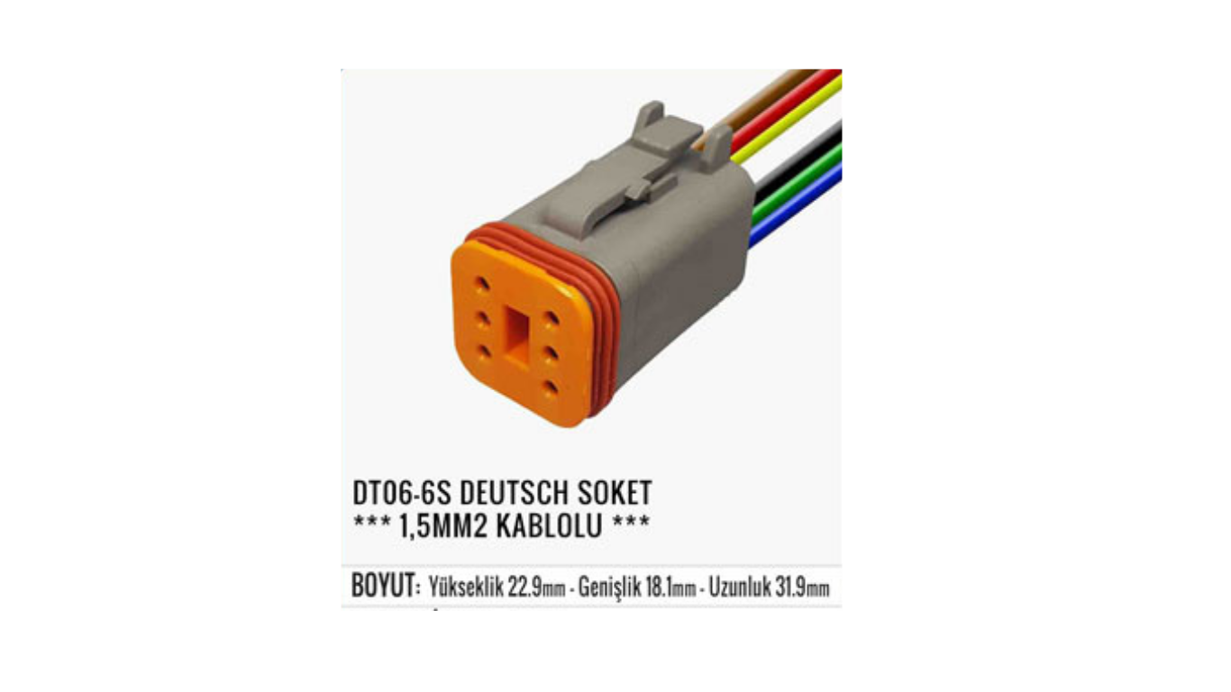 6K018K DT06-6S DEUTSCH SOKET  1,5MM2 KABLOLU
