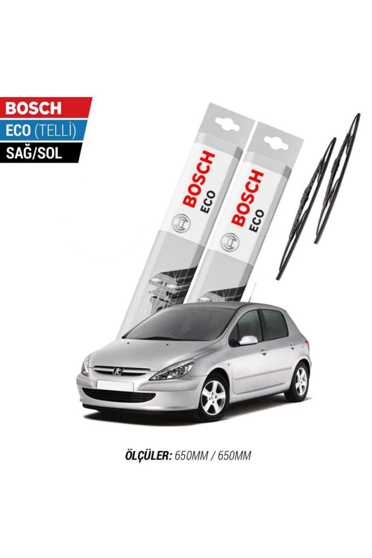 Peugeot 307 2003 Model Silecek Takımı Bosch Eco (Telli)