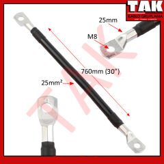 AKÜ ŞASE KABLOSU 16mm 30cm (SİYAH)