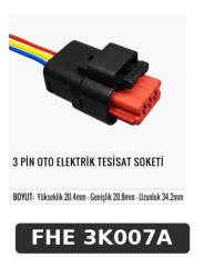 3 PİN OTO ELEKTRİK TESİSAT SOKETİ