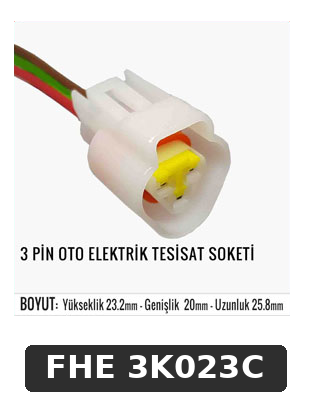 3 PİN OTO ELEKTRİK TESİSAT SOKETİ