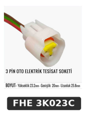 3 PİN OTO ELEKTRİK TESİSAT SOKETİ