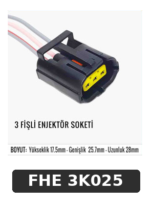 3 FİŞLİ ENJEKTÖR SOKETİ