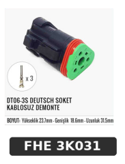 DT06-3S DEUTSCH SOKET KABLOSUZ DEMONTE