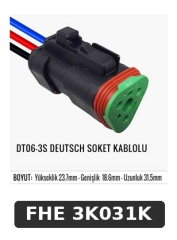 DT06-3S DEUTSCH SOKET KABLOLU