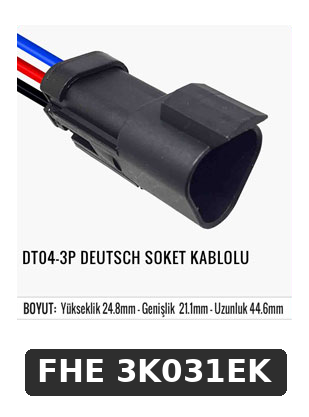 DT04-3P DEUTSCH SOKET KABLOLU