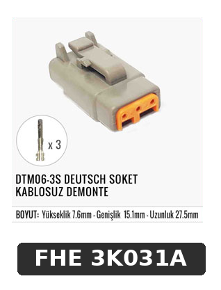 DTM06-3S DEUTSCH SOKET KABLOSUZ DEMONTE