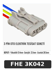 3 PİN OTO ELEKTRİK TESİSAT SOKETİ