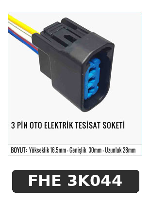 3 PİN OTO ELEKTRİK TESİSAT SOKETİ