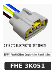 3 PİN OTO ELEKTRİK TESİSAT SOKETİ
