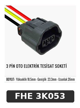 3 PİN OTO ELEKTRİK TESİSAT SOKETİ