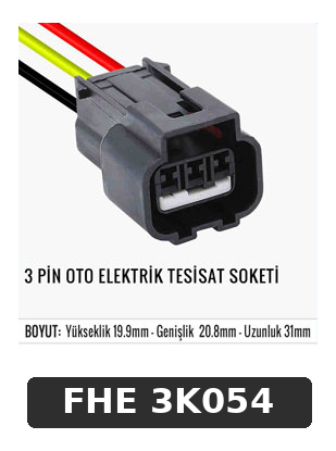 3 PİN OTO ELEKTRİK TESİSAT SOKETİ