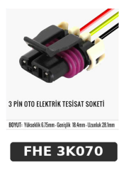 3 PİN OTO ELEKTRİK TESİSAT SOKETİ