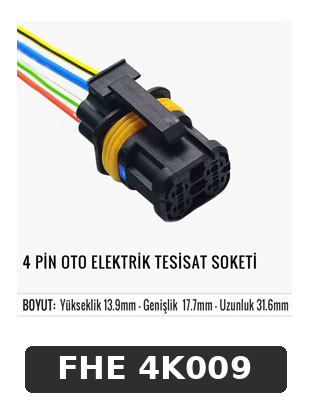 4 PİN OTO ELEKTRİK TESİSAT SOKETİ