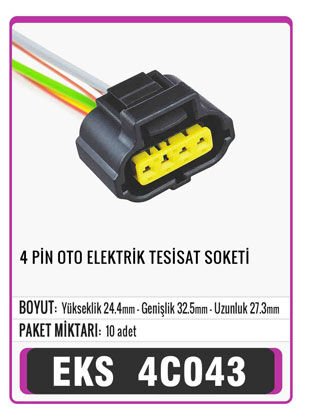 4K043 4 PİN OTO ELEKTRİK TESİSAT SOKETİ