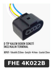 D TİP KALEM BOBİN SOKETİ İNCE/KALIN TERMİNAL