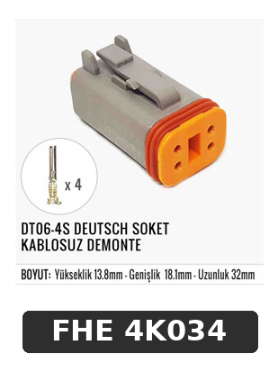 DT06-4S DEUTSCH SOKET KABLOSUZ DEMONTE