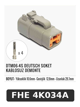 DTM06-4S DEUTSCH SOKET KABLOSUZ DEMONTE