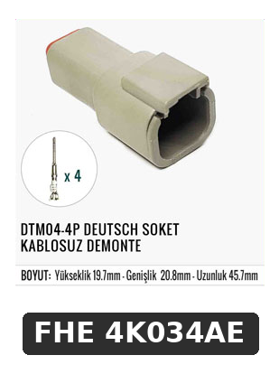 DTM04-4P DEUTSCH SOKET KABLOSUZ DEMONTE