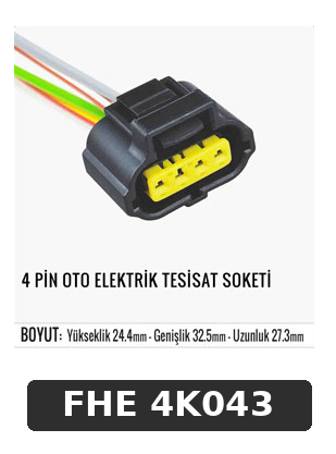 4 PİN OTO ELEKTRİK TESİSAT SOKETİ