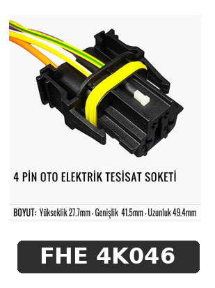 4 PİN OTO ELEKTRİK TESİSAT SOKETİ