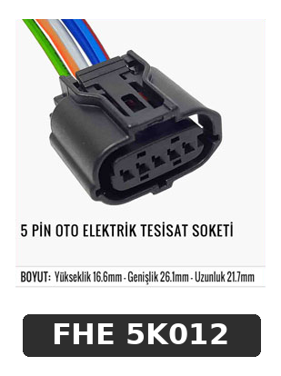 5 PİN OTO ELEKTRİK TESİSAT SOKETİ