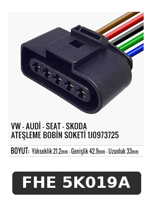 VW - AUDİ - SEAT - SKODA ATEŞLEME BOBİN SOKETİ 1J0973725
