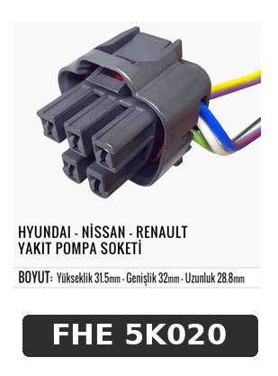 HYUNDAİ - NİSSAN - RENAULT YAKIT POMPA SOKETİ