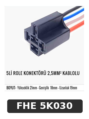 5Lİ ROLE KONNEKTÖRÜ 2,5MM² KABLOLU